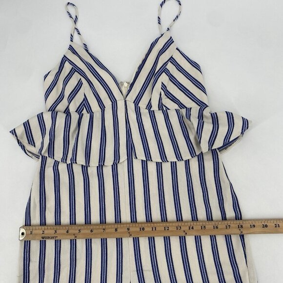 BCBG Generation Women's Size 8 Jumpsuit Gardenia Peplum Sleeveless Stripe Romper - Picture 7 of 16